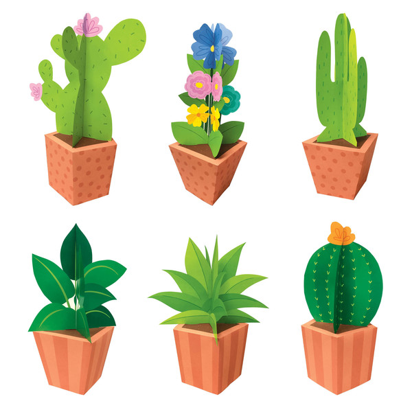 Creative Teaching Press Positively Plants 3D POP Potted Plants Bulletin Board Set 104130